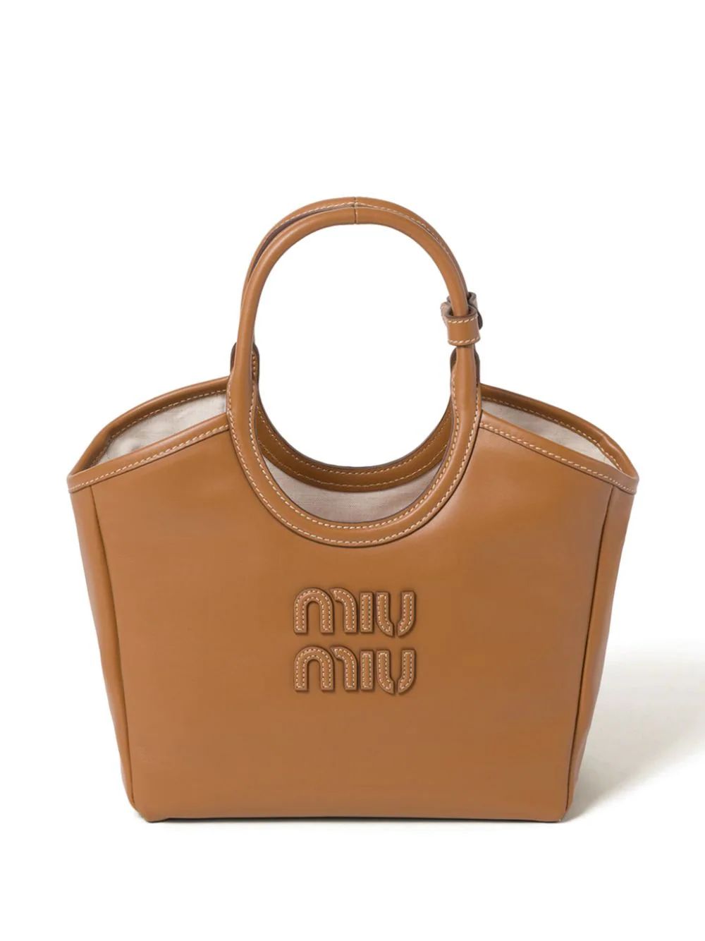 Miu Miu Ivy Leather Tote Bag - Farfetch | Farfetch Global