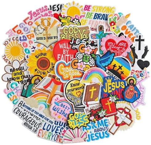45 Pcs Christian Iron On Patches, Inspirational Bible Verse, Faith, Cross & Religious Embroidered... | Amazon (US)