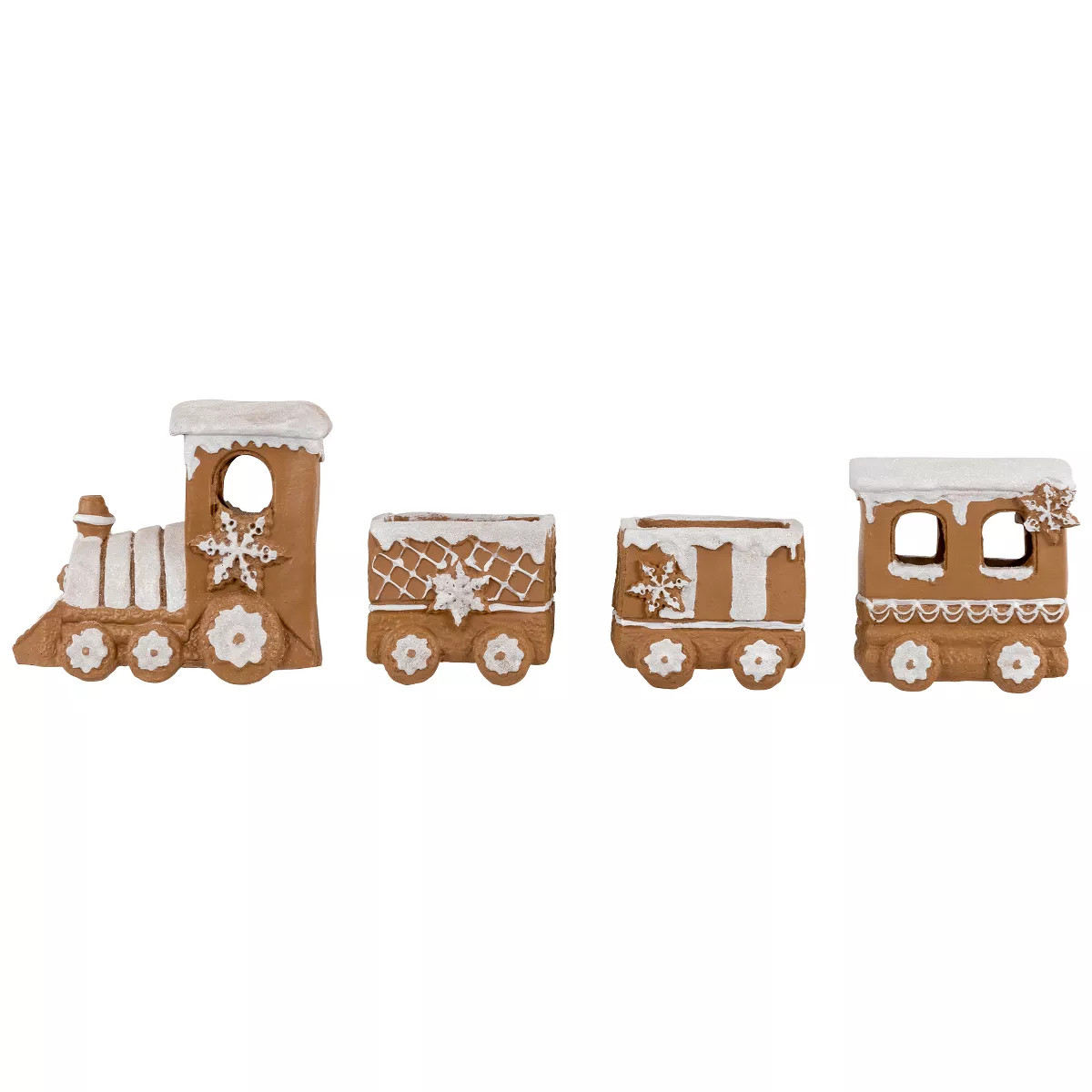 Northlight Frosted Snowflake Gingerbread Train Christmas Decoration - 5.5" - 4-Piece | Target