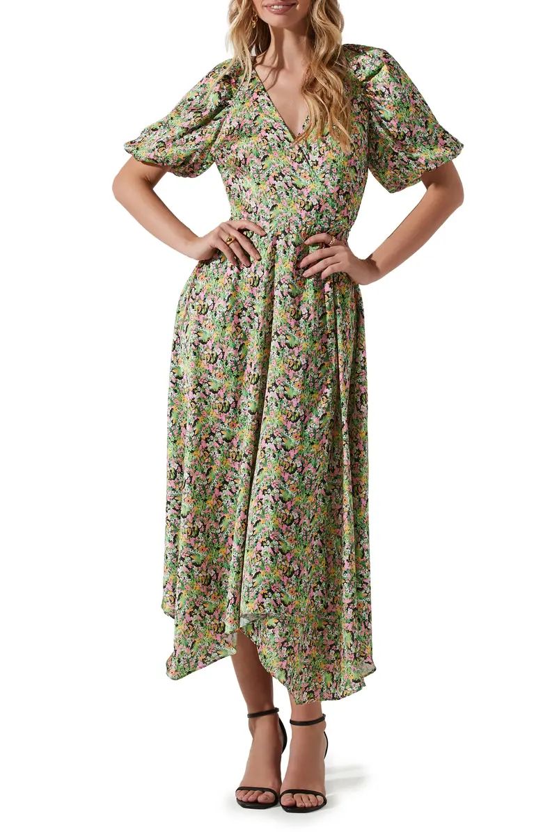Floral Puff Sleeve Wrap Dress | Nordstrom