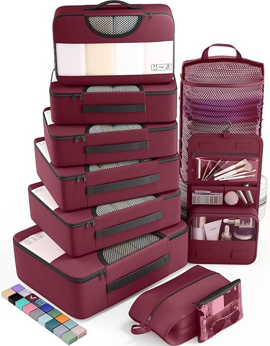 Veken 10 Set Packing Cubes for Travel Essential, Suitcase Organizer Bags in 4 Sizes, Carry-On Lug... | Amazon (US)