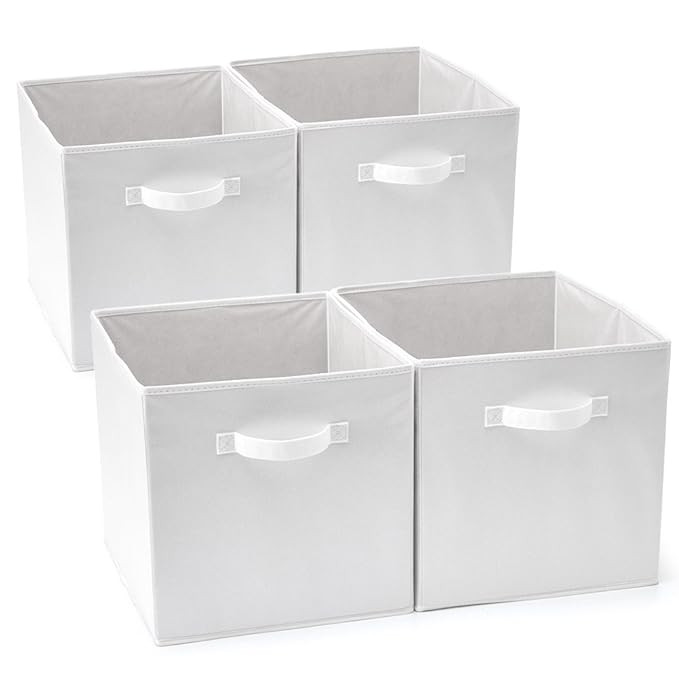 EZOWare Set of 4 Foldable Fabric Basket Bin, Collapsible Storage Cube Boxes for Nursery Toys (13 ... | Amazon (US)