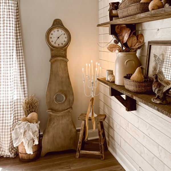 Antique Inspired Pine Mora Clock | SHIPS FREE | Antique Farm House