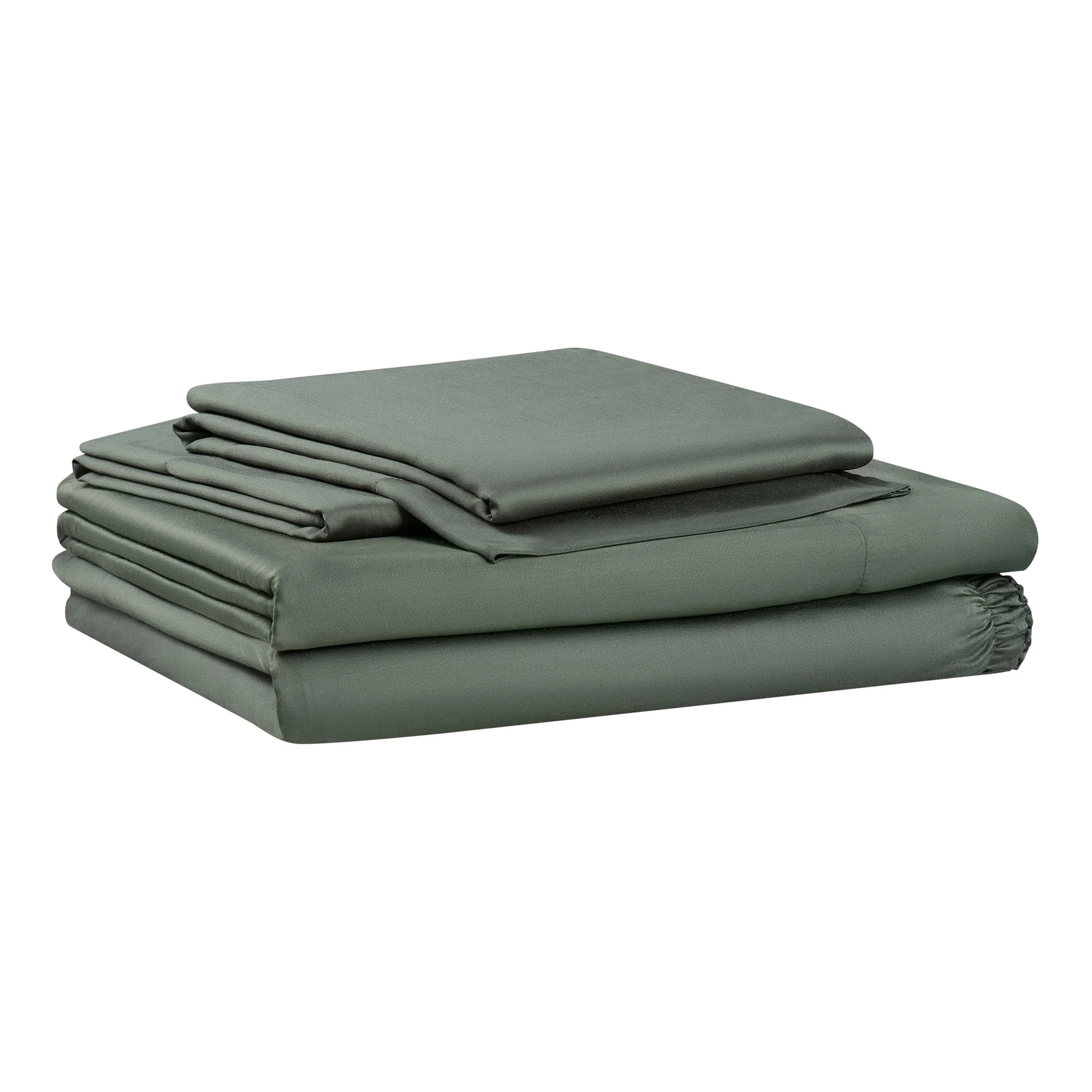 Allswell Soft & Silky 4-Piece Flag Stone Rayon Derived from Bamboo Sateen Bed Sheet Set, King | Walmart (US)