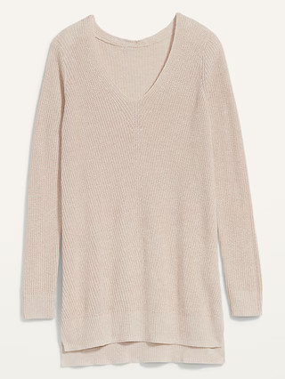 Textured V-Neck Sweater Tunic for Women | Old Navy (US)