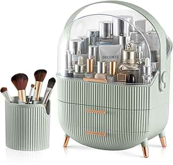 CANITORON Makeup Organizer,Skincare Organizer with 2 Drawers and Brush Storage Box,Cosmetic Displ... | Amazon (US)