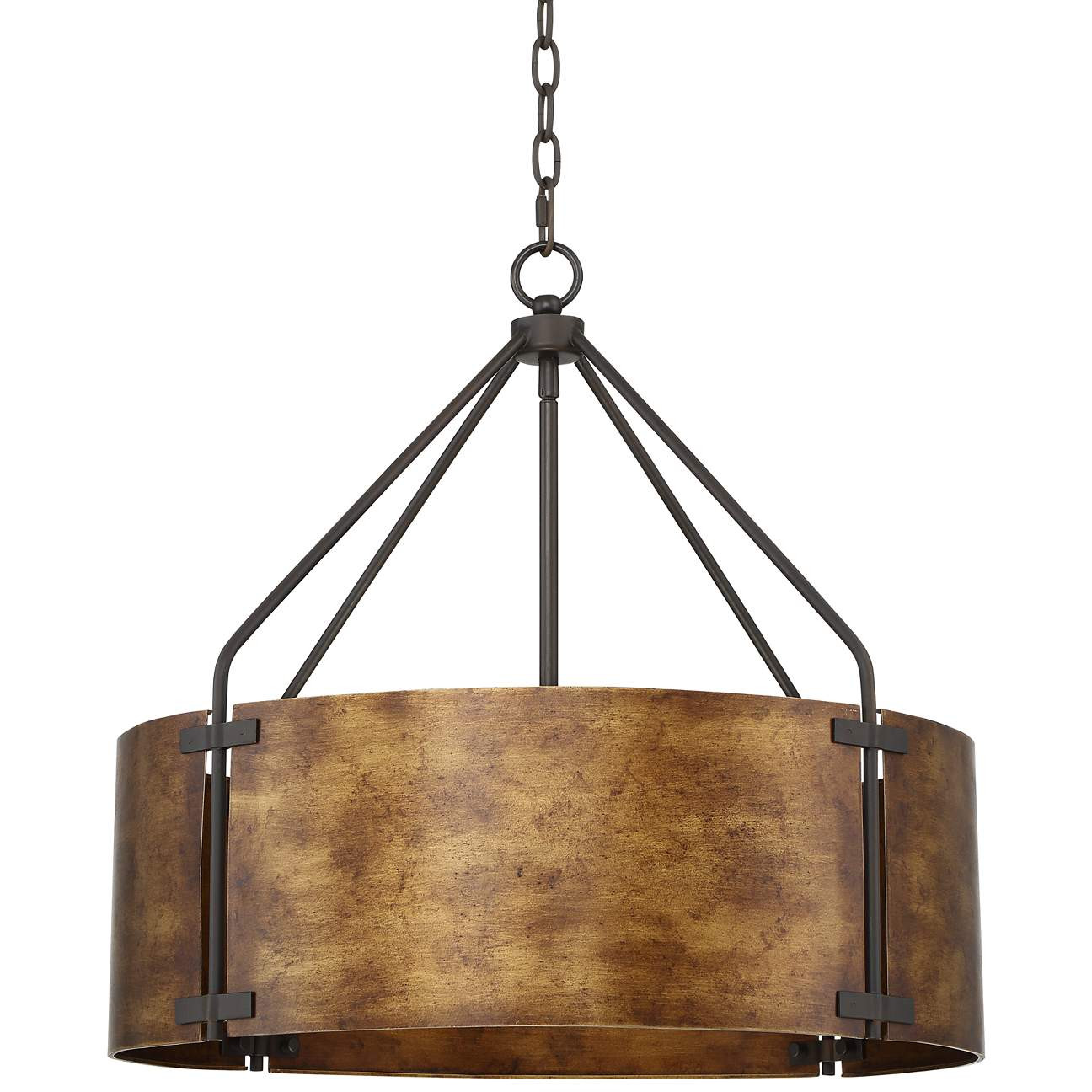 Possini Euro Julian 22" Wide Rustic Bronze Metal Drum Pendant Light | Lamps Plus
