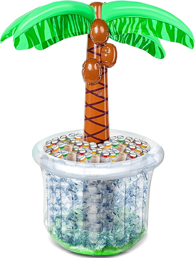 JOYIN 60" Inflatable Palm Tree Cooler, Beach Theme Decor, Pool Party Decorations, Luau Hawaiian B... | Amazon (US)