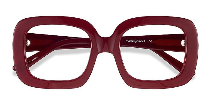 Gloria Square Burgundy Glasses for Women | Eyebuydirect | EyeBuyDirect.com