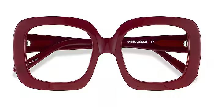 Gloria Square Burgundy Glasses for Women | Eyebuydirect | EyeBuyDirect.com