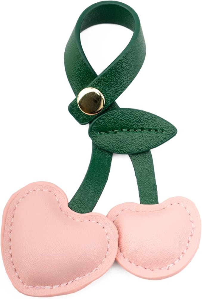 Cute Leather Cherry Bag Charm, Keychain Pendant for Car Key, Purse, Handbags | Amazon (US)