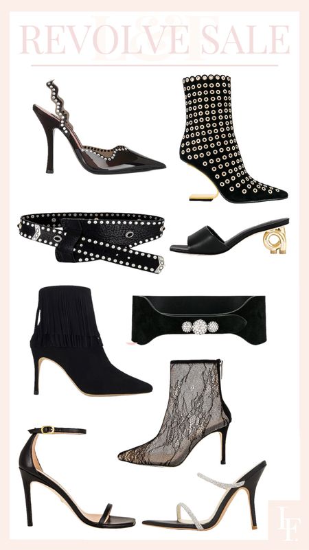 Revolve sale, favorite shoe and boot finds. Belts. Bags. Black. Gold. Pump. Sandal  

#LTKitbag #LTKshoecrush #LTKsalealert