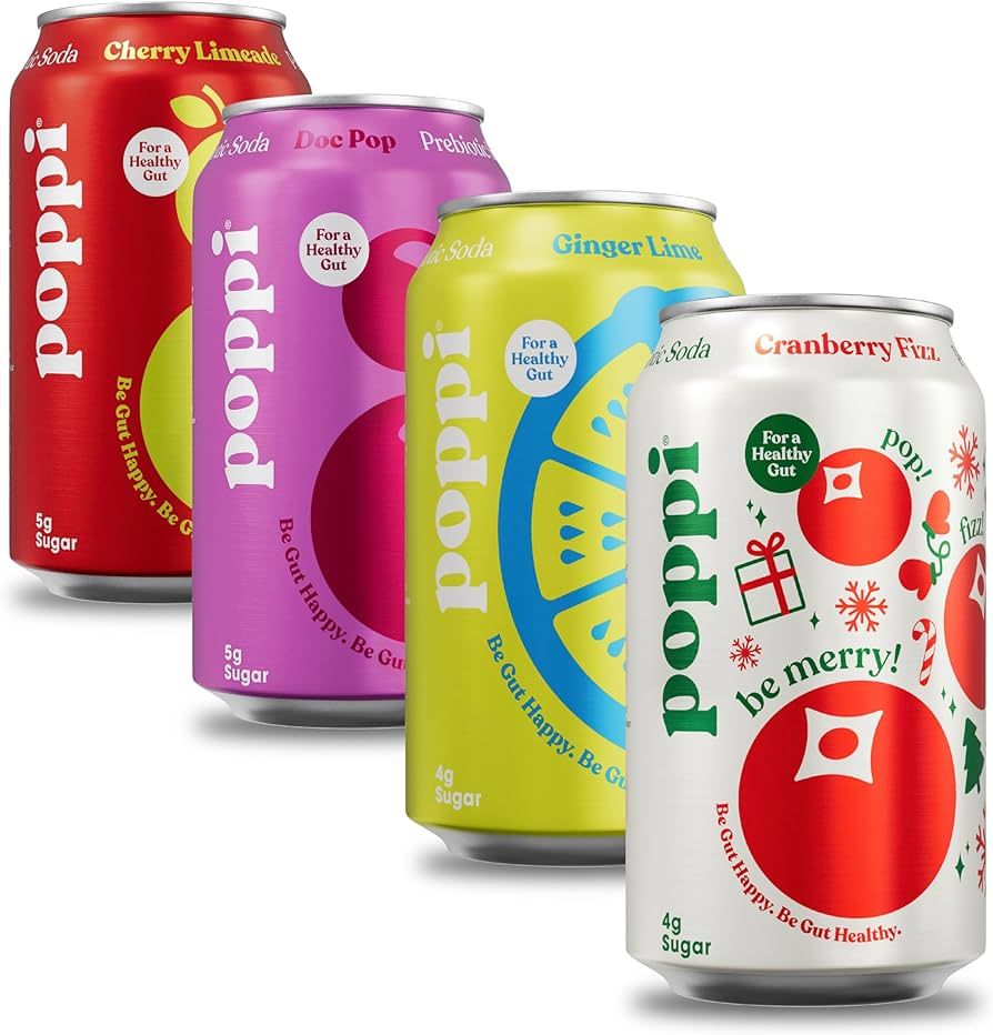 POPPI Sparkling Prebiotic Soda w/Gut Health, Beverages w/Apple Cider Vinegar, Seltzer Water & Jui... | Amazon (US)