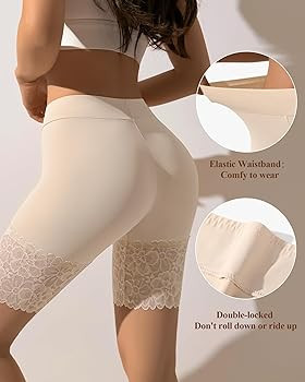 J-pone Slip Shorts for Under Dresses Smooth Anti-Chafing Lace Shorts for Women Boyshorts Seamless... | Amazon (US)