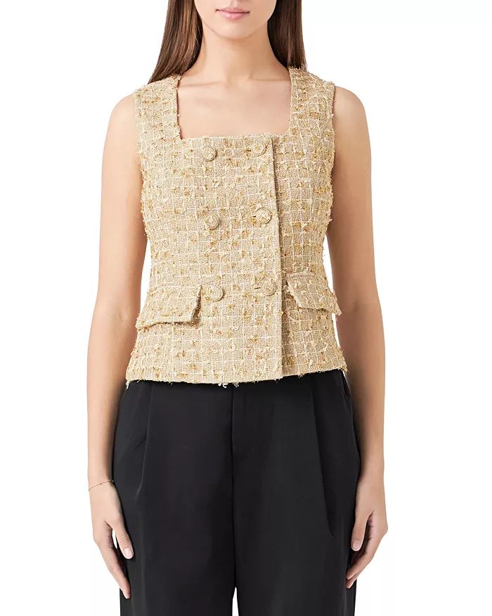 Tweed Double Breasted Button Top | Bloomingdale's (US)