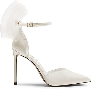 DREAM PAIRS Women's High Heels Strappy Closed Toe Stiletto Pointed Toe Mesh Bows Ankle Strap D'Or... | Amazon (US)