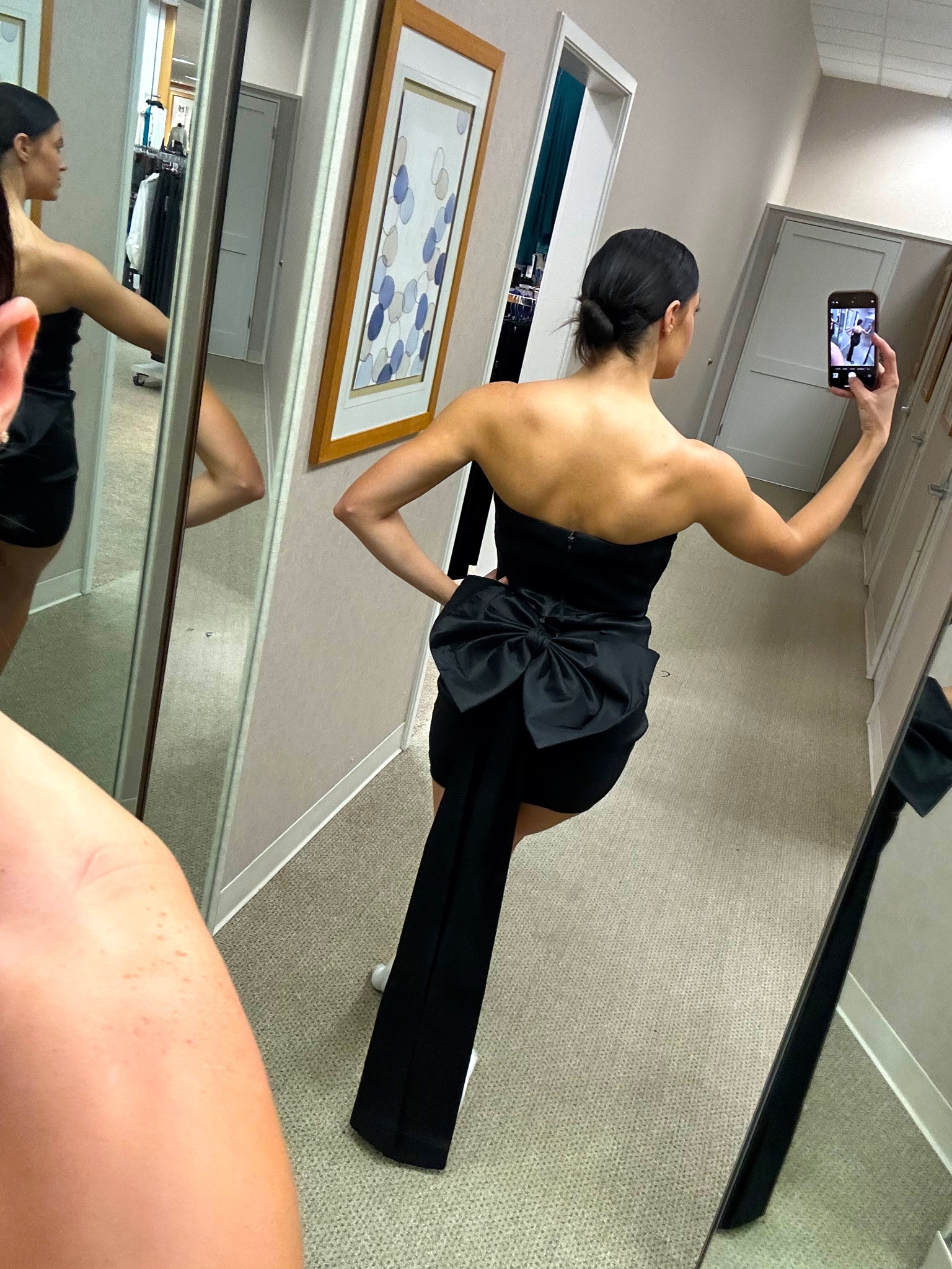 Gorgeous mini dress. Perfect for the holidays. Has a detachable bow! Wearing a medium- only $80! 
Comes in red, white and black  

#LTKSeasonal #LTKHoliday #LTKstyletip