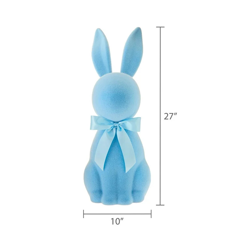 Flocked Bunny Tabletop Decoration, Blue, 27", Easter by Way To Celebrate | Walmart (US)