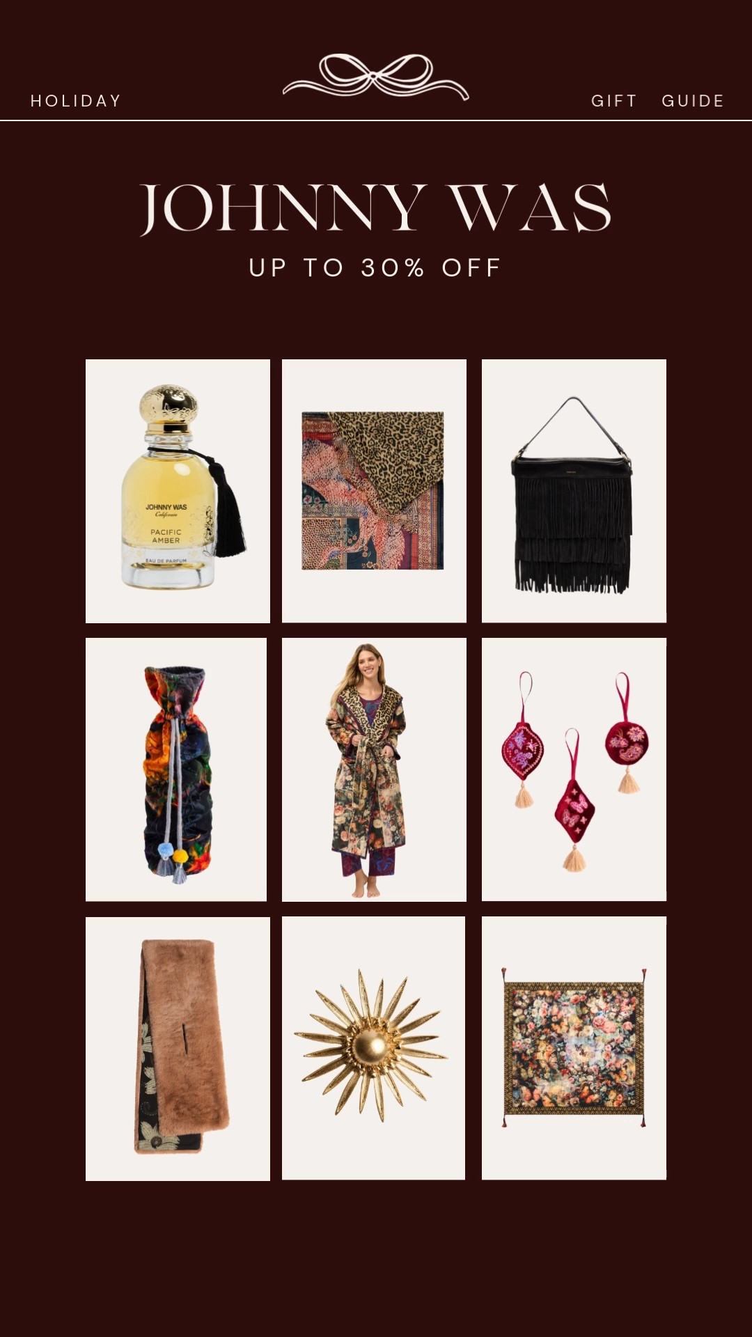 Holiday gift guide from Johnny Was! Chic gift ideas for your wife, mom, friend, etc while they are on sale for up to 30% off during Cyber Monday 🎄🫶

#LTKSaleAlert #LTKGiftGuide #LTKCyberWeek