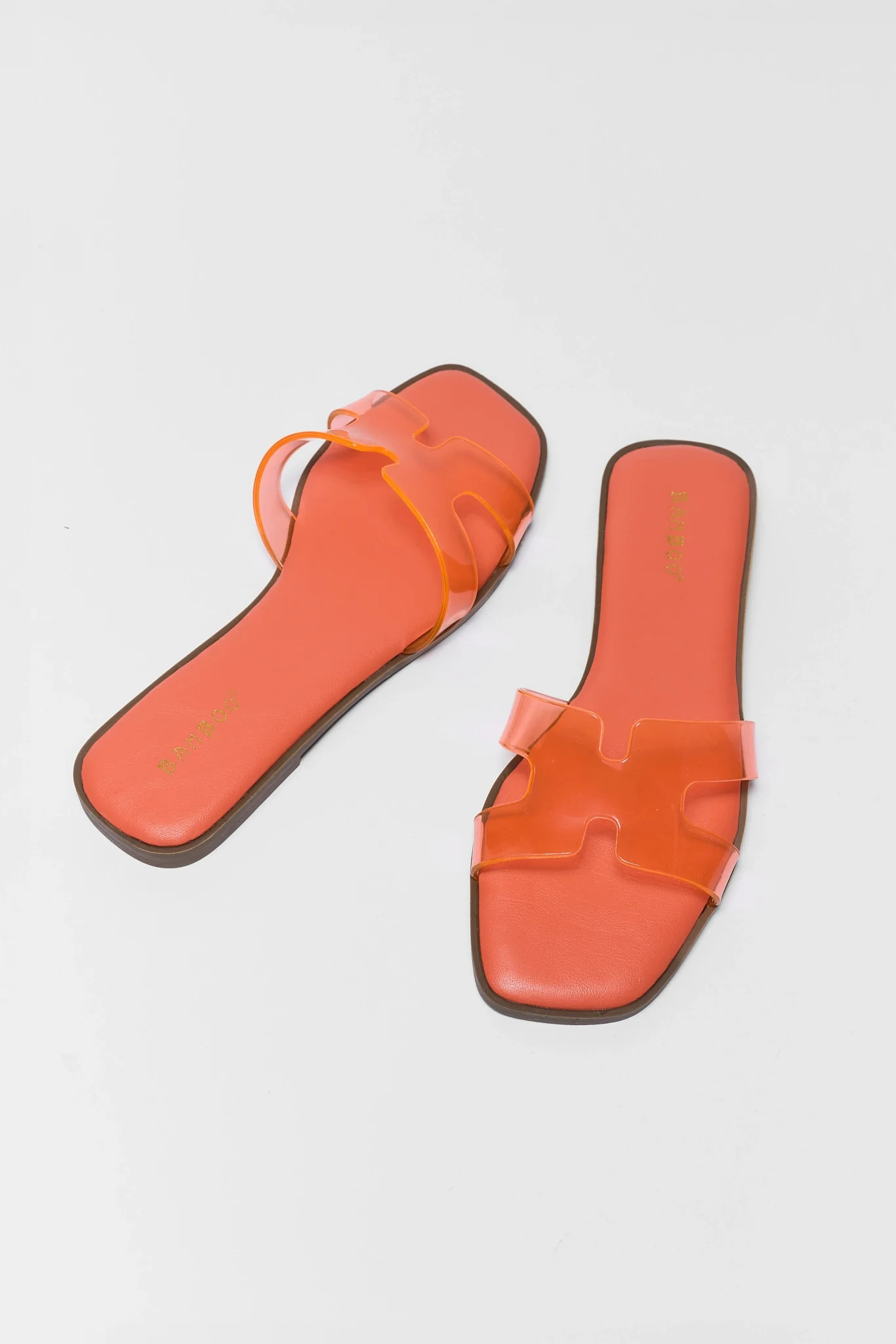 Orange Jelly Slip On Sandals | Avara