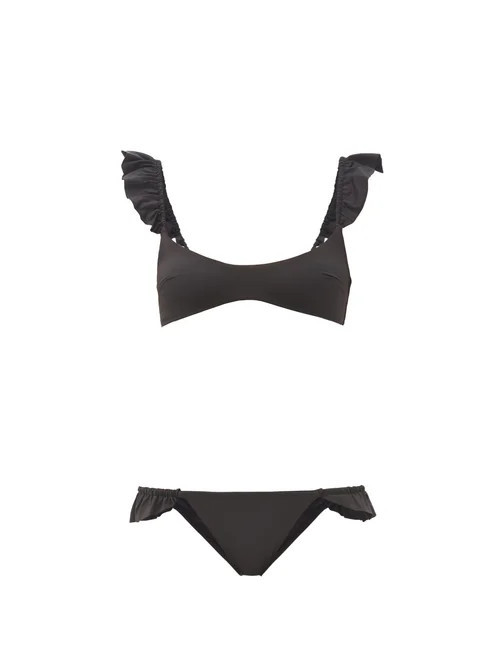 Zimmermann - Bonita Frilled Bikini - Womens - Black | Matches (US)