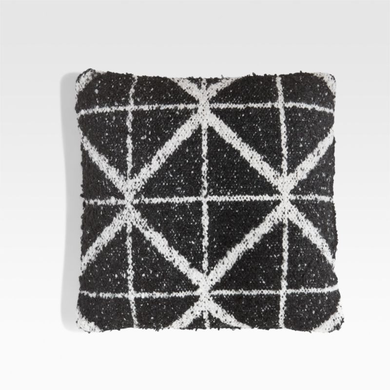 Artun 20" Sq. Geometric Black Outdoor Pillow | Crate & Barrel | Crate & Barrel