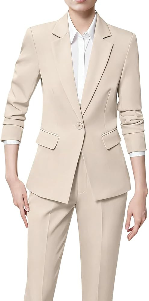 2 Piece Suit Women Slim Fit Formal Pant Suit for Women Casual Blazer Pant Set Women's Business Su... | Amazon (US)