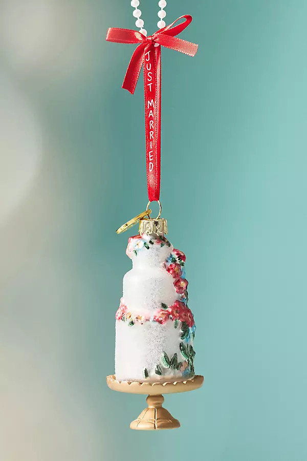 Just Married Glass Ornament | Anthropologie (US)