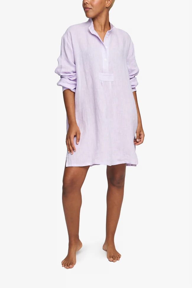 Short Sleep Shirt Iris Washed Linen | The Sleep Shirt
