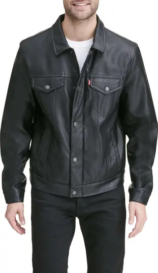 Faux Leather Trucker Jacket | Nordstrom