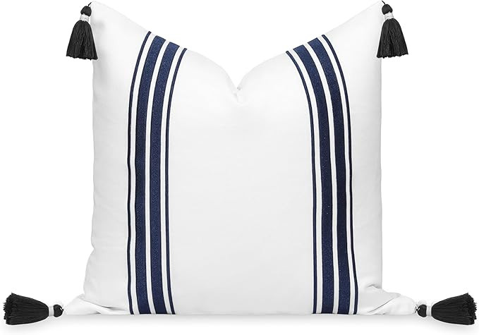 Hofdeco Premium Coastal Patio Indoor Outdoor Throw Pillow Cover Only, 20"x20" Water Repellent for... | Amazon (US)