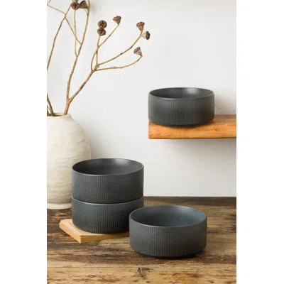 Artisan Handcrafted Cereal Bowl Set Of 6, 23 Oz Double Reactive Glaze Stoneware Bowls For Soup, Salad, Dessert, Microwave And Dishwasher Safe, Stackab | Wayfair North America