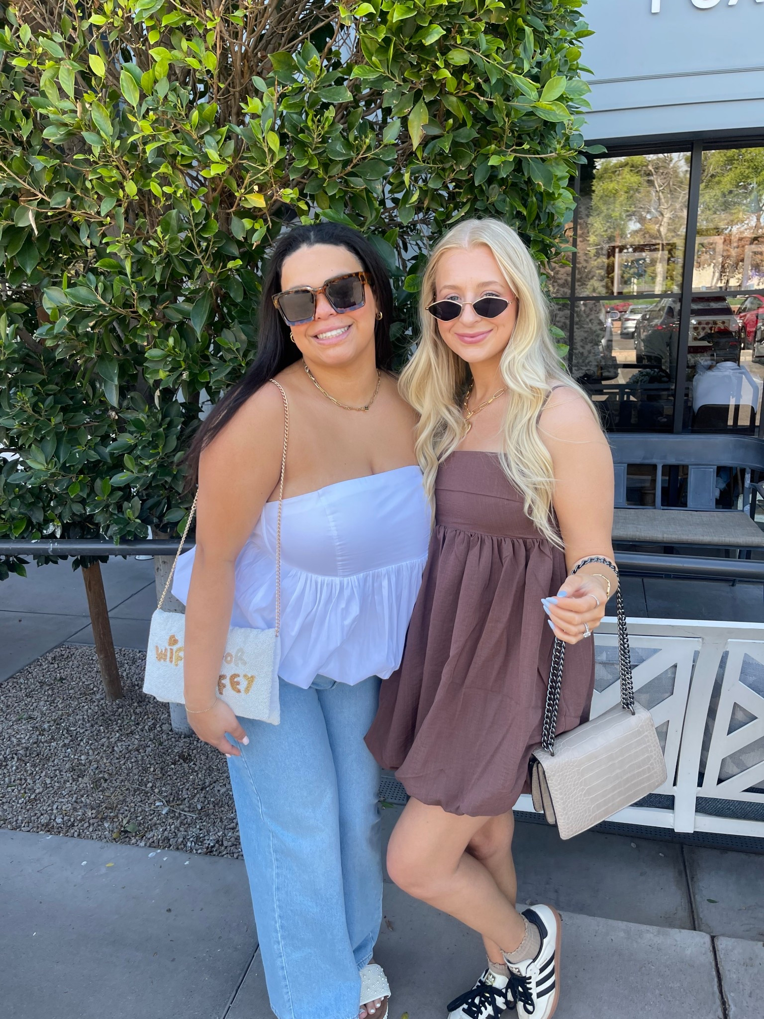 Bachelorette party brunch outfits in Scottsdale!! 🌵🤍 size 4 brown dress
-
-
-
Bubble dress, bubble top, brown dress, designer look for less sunglasses, Amazon accessories, Amazon designer look for less bag, adidas sambas, casual spring outfit, brunch looks, brunch dress

#LTKTravel #LTKSeasonal #LTKStyleTip