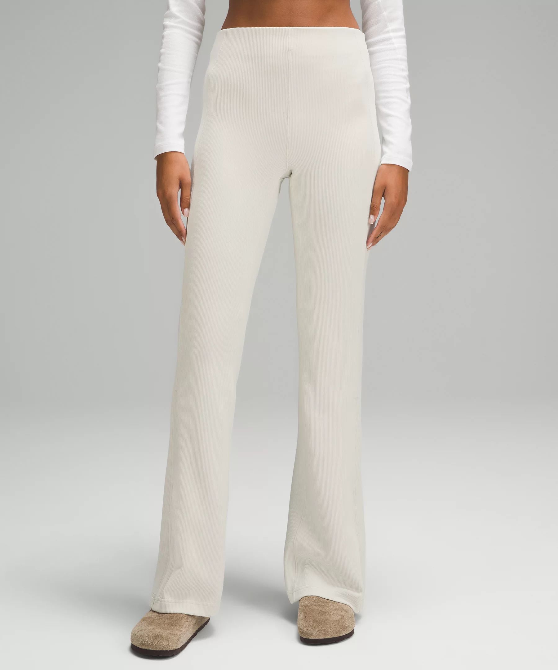 Brushed Softstreme Ribbed Zip Flared Pant 32.5" | Women's Sweatpants | lululemon | Lululemon (US)