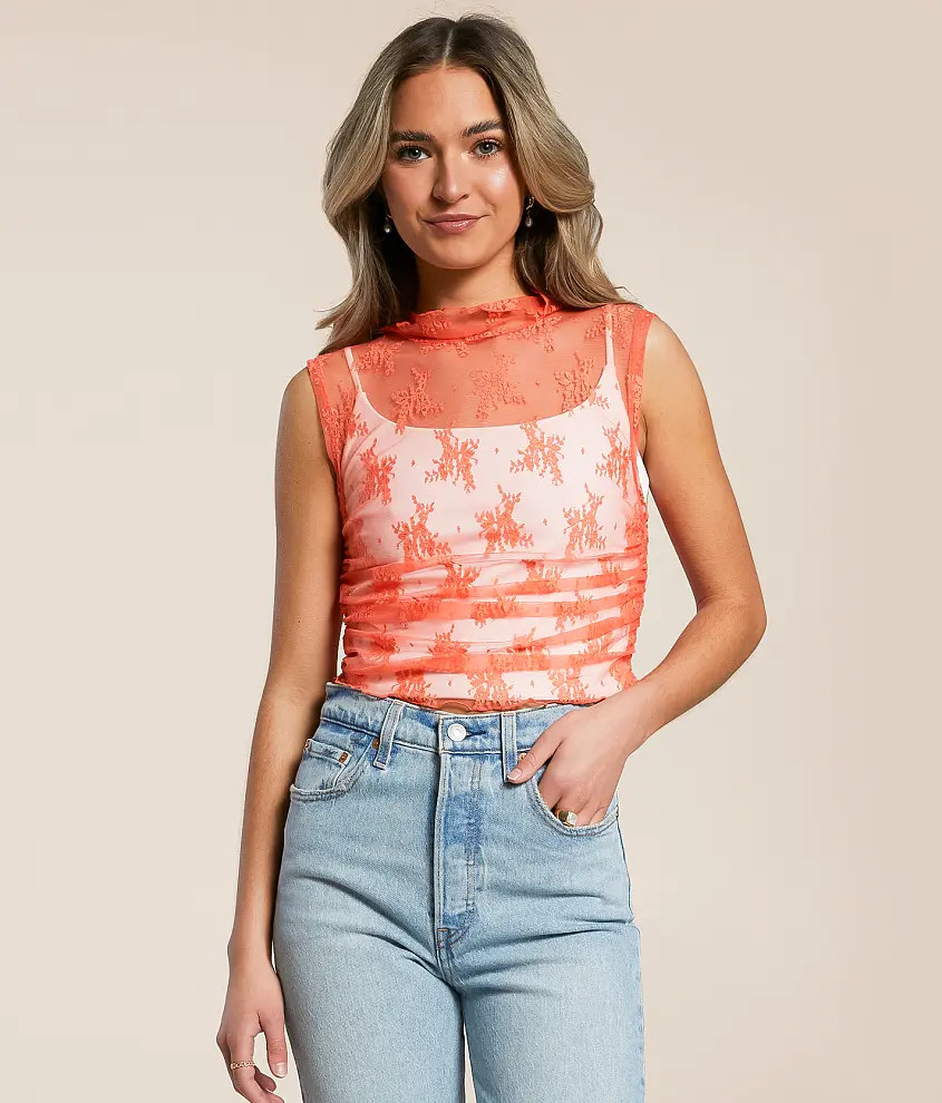 Nice Try Floral Lace Tank Top | Buckle