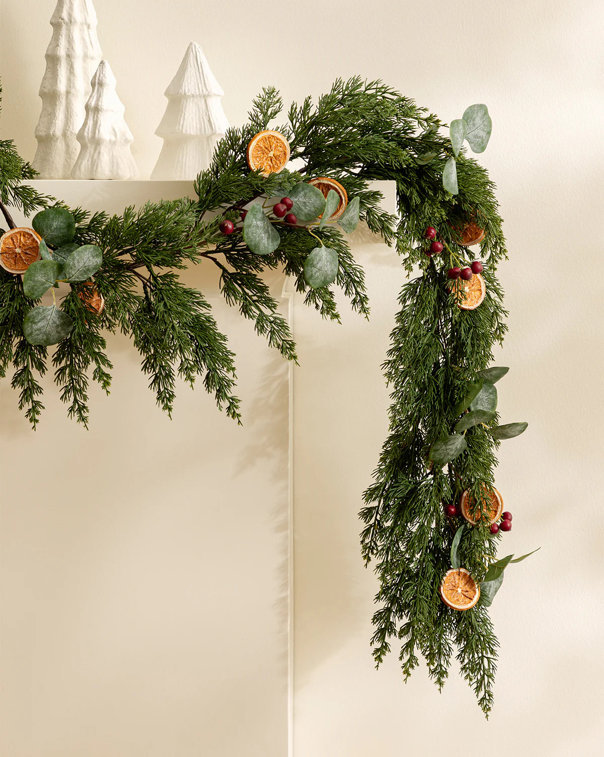6' Orange &amp; Eucalyptus Faux Garland | McGee &amp; Co. (US)