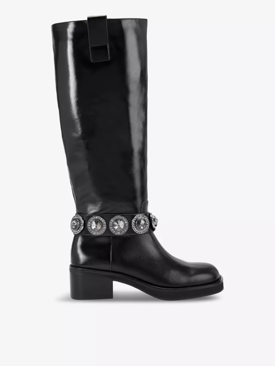 Octavia jewel-embellished knee-high boots | Selfridges