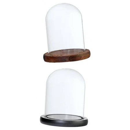 Clear Dome with Wooden Base with Base Glass Cloche Glass Glass Cover Garden Landscape Bottle Micro L | Walmart (US)