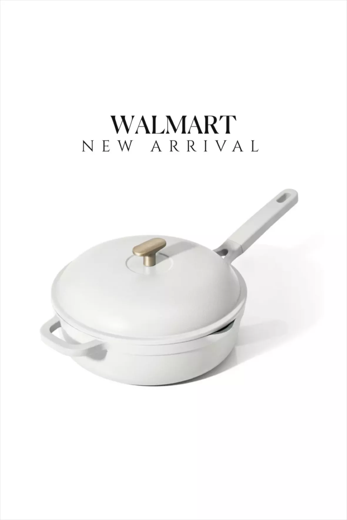 Beautiful 5.5 Quart Ceramic Non-Stick Saute Pan, White Icing by Drew Barrymore