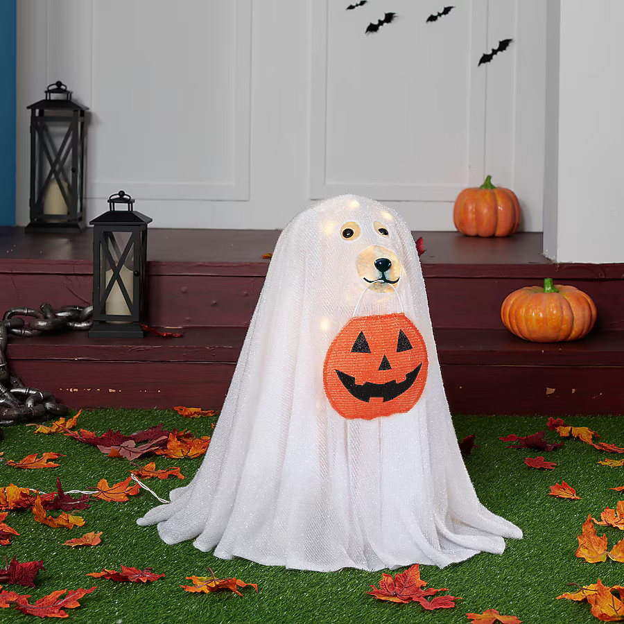 Haunted Living 2-ft Lighted Ghost Labrador Retriever Dog Decoration | Lowe's