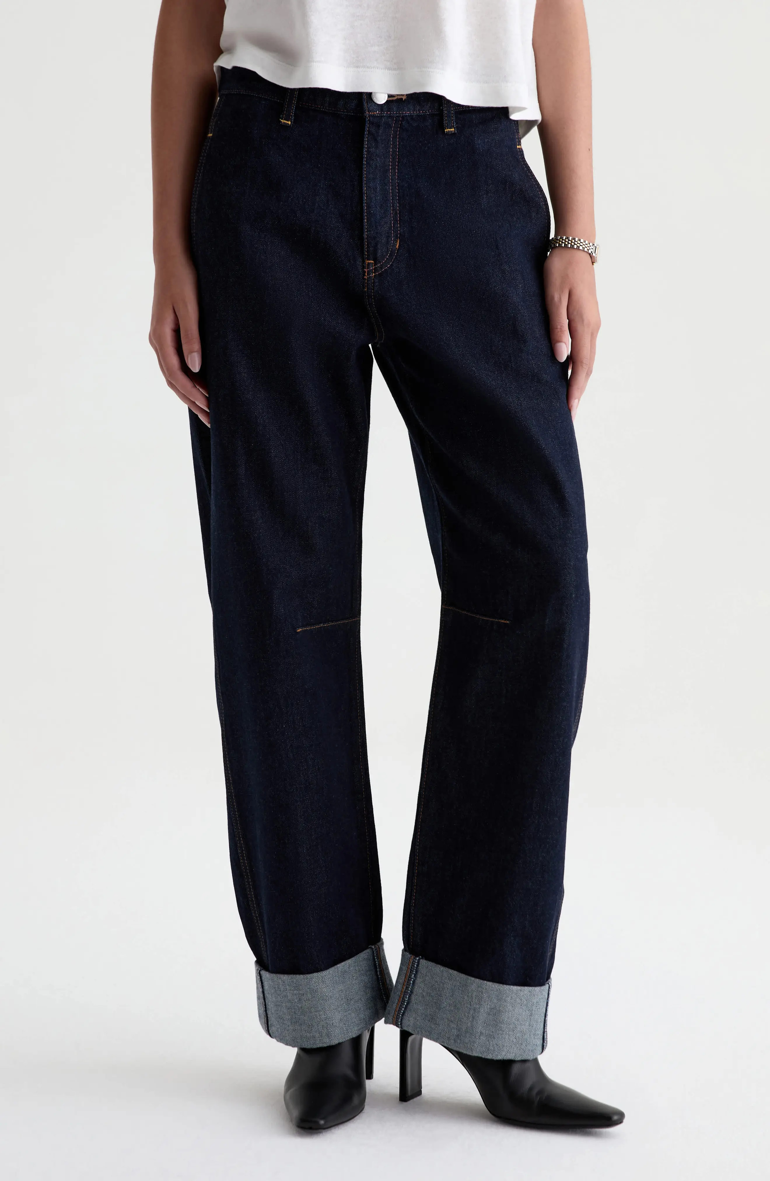 AG Mercer Cuffed High Waist Barrel Jeans (Women) | Nordstrom | Nordstrom