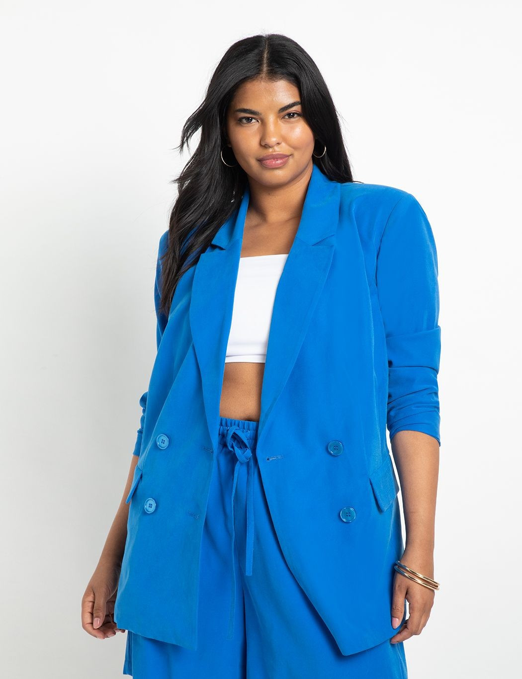 Long Double Breasted Blazer | Eloquii