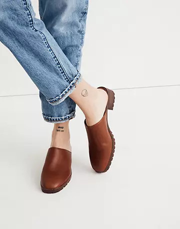 The Mindy Lugsole Mule in Leather | Madewell