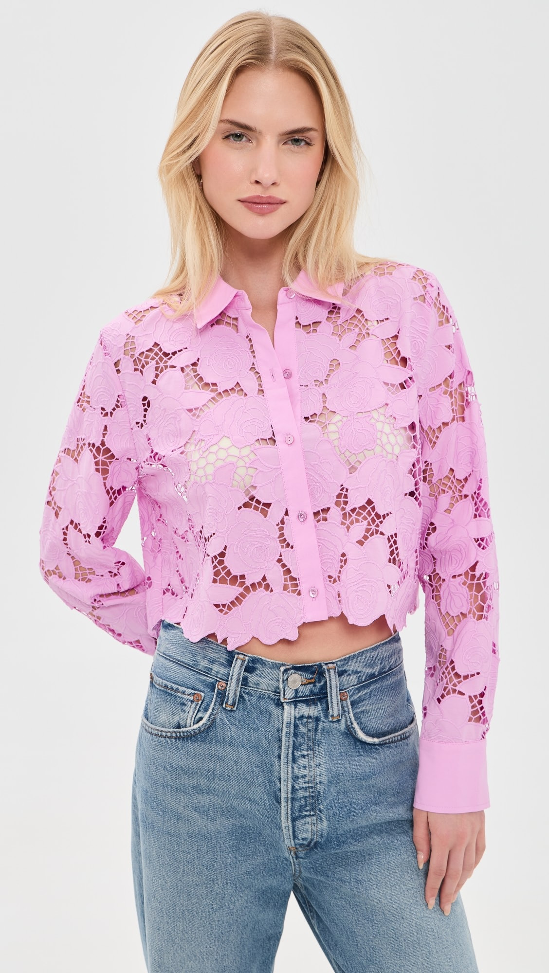 L'AGENCE Seychelle Cropped Button Down Shirt | Shopbop | Shopbop
