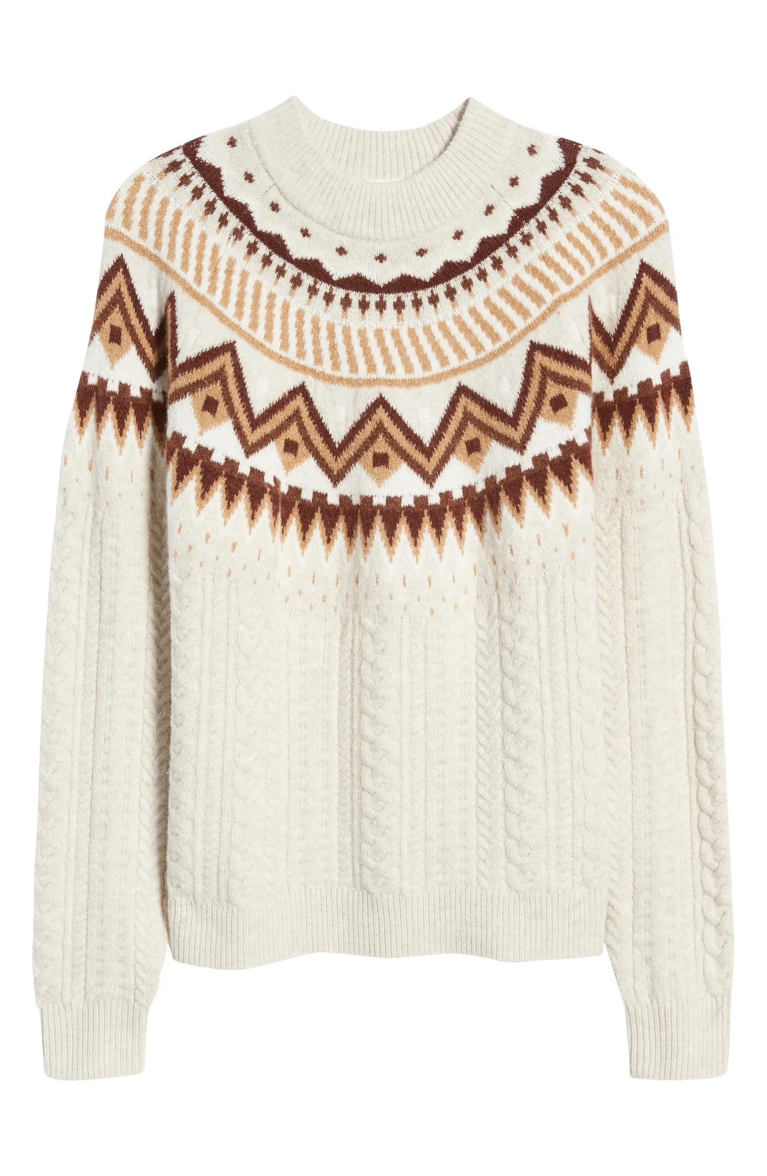Fair Isle Cable Knit Sweater | Nordstrom