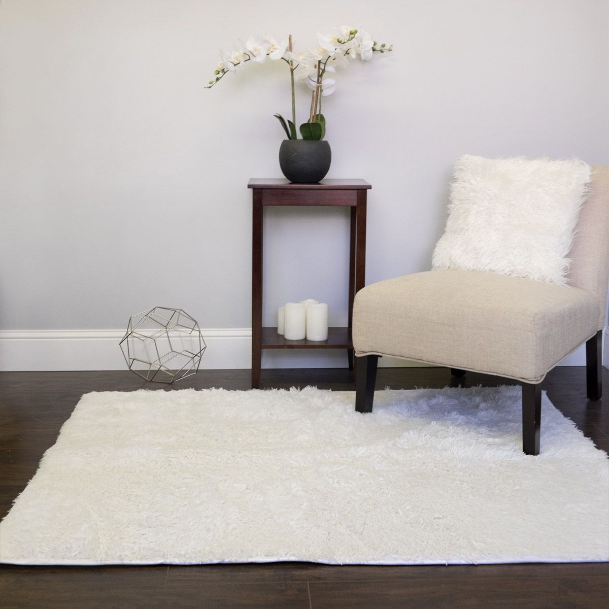 Plush Faux Fur Shag Solid Rectangle Floor Area Rug 4'x5' by Sweet Home Collection® | Target