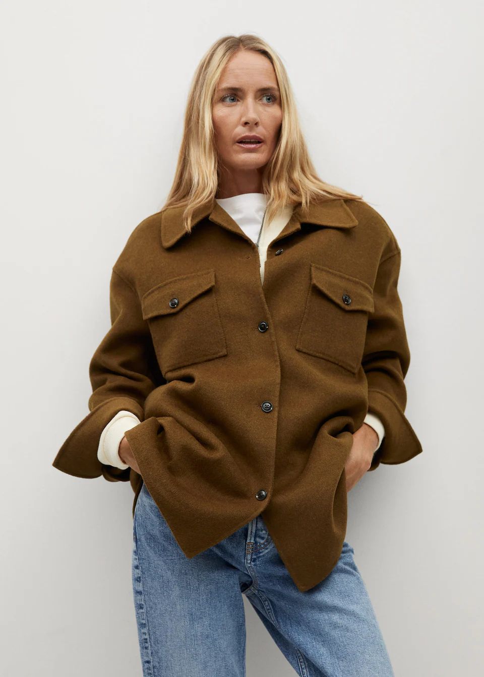Oversize wool jacket | MANGO (US)
