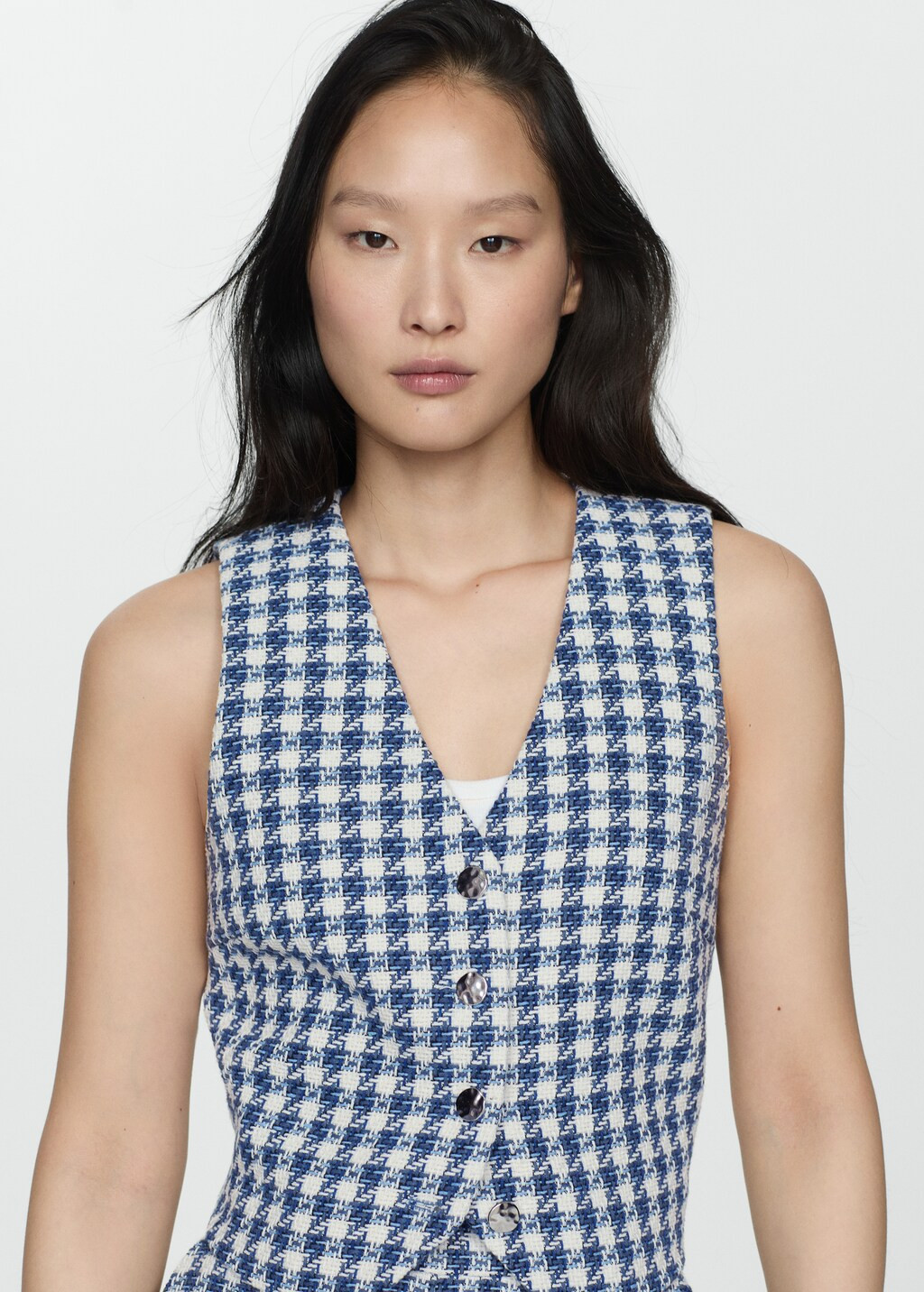 Houndstooth gilet - Women | MANGO USA | Mango (US/MX/AU)