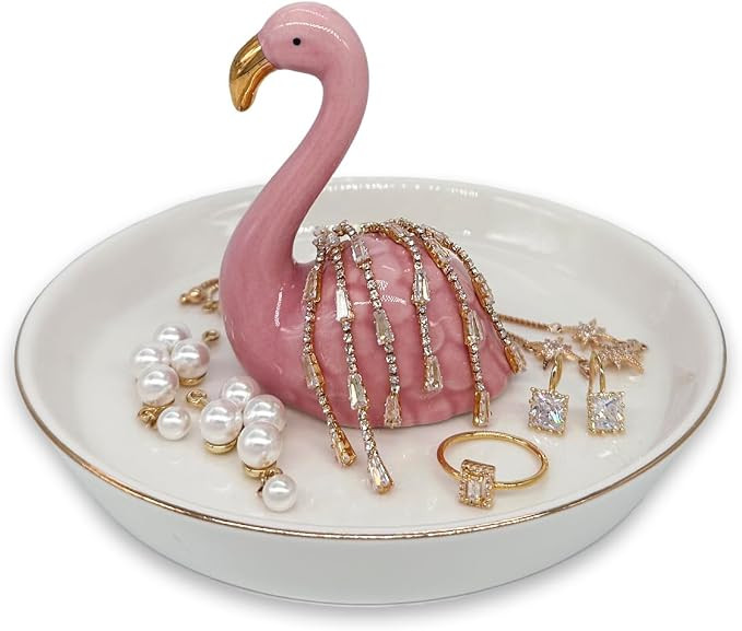 mono living Ceramic Flamingo Ring Holder Dish, Birthday Gifts for Women Her Teen Girls, Jewellery... | Amazon (CA)