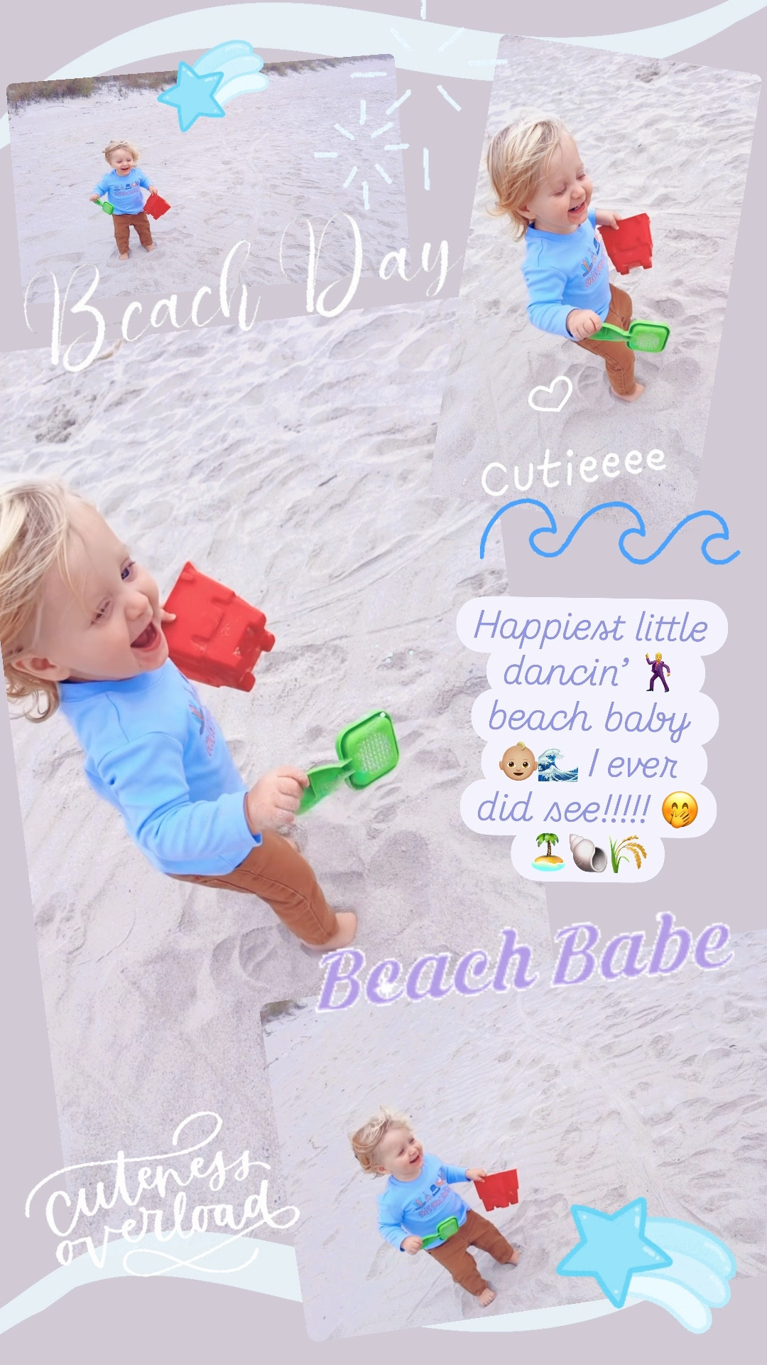 Happiest little dancin’ 🕺 beach baby 👶🏼🌊 I ever did see!!!!! 🤭🏝️🐚🌾